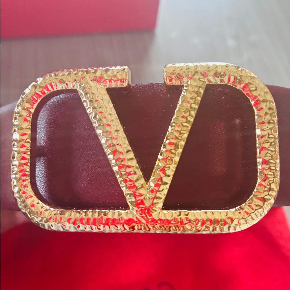 Valentino Gold and Oxblood Women's Belt